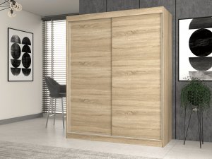 Topeshop Szafa przesuwna IGA 160 CM drzwi przesuwne półki dąb Sonoma (IGA 160 SON B KPL) 4