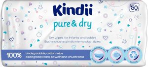 Kindii Pure & Dry suche chusteczki dla niemowląt i dzieci 50 szt. 1