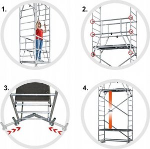 Krause RUSZTOWANIE ROBOCZE ALUMINIOWE 1,50m x 0,60m KOMPLETNE RUSZTOWANIE CLIMTEC KRAUSE 4
