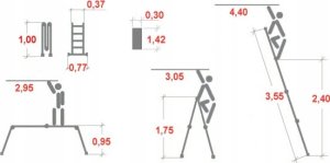 Krause DRABINA PRZEGUBOWA MULTIMATIC 4X3 Z PLATFORMĄ MONTO KRAUSE 22