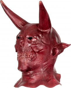 Korbi Lateksowa maska DIABEŁ Z ROGAMI devil demon 1