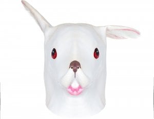 Korbi Profesjonalna lateksowa maska KRÓLIK głowa królika 1