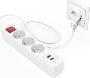 Listwa zasilająca Hama 3gn 3 gniazda 1.4 m biała (441337570000) 6