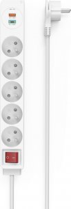 Listwa zasilająca Hama 5gn 5 gniazd 1.4 m biała (441337580000) 2