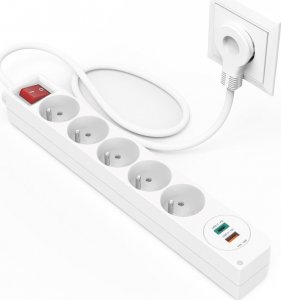 Listwa zasilająca Hama 5gn 5 gniazd 1.4 m biała (441337580000) 6