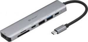 Adapter USB Tracer ADAPTER TRACER A-2, USB Type-C z czytnikiem kart, HDMI 4K, USB 3.0, PDW 60W 1