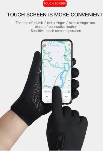 Korbi RĘKAWICE RĘKAWICZKI ROWEROWE WODOODPORNE DOTYK M 12