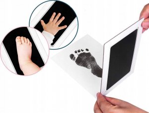 Korbi TUSZ FARBKA ODCISK DŁONI STÓPEK CZARNY DZIECKA 2