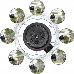 Korbi WĄŻ OGRODOWY ROZCIĄGLIWY PISTOLET ZŁĄCZKI 8w1 15m 2