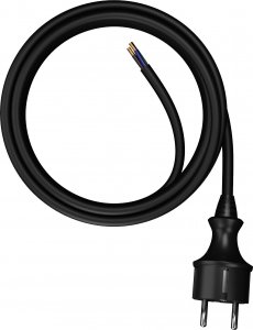 AWTools AWTOOLS PRZEWÓD Z WTYCZKĄ 5m 2x1,0 CZARNY H05VV-F 2