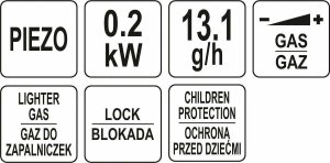 Yato Palnik gazowy z zapłonem Piezo YT-36725 2