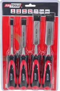AWTools AWTOOLS ZESTAW DŁUT Z PLASTIKOWYMI UCHWYTAMI 4 SZTUKI 6/12/18/24 MM 2