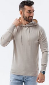 Ombre Sweter męski z kapturem E187 - jasnoszary XL 1