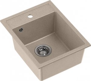 Zlewozmywak Quadron JOHNNY 90 Steingran zlewozmywak granitowy beżowy 1-komorowy z/o (39x50x20), z syfonem stal szlachetna 2