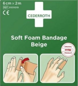 Cederroth Bandaż z pianki Cederroth Soft Foam Bandage Beige, 6 cmx200cm 1