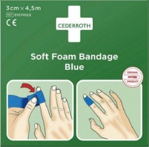 Cederroth Bandaż z pianki Cederroth Soft Foam Bandage Blue, 3 cmx450cm 1