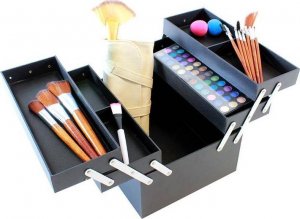 Apte DUŻY KUFEREK KOSMETYCZNY 30x27x24cm czarny połysk CA18A 4