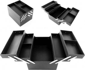 Apte DUŻY KUFEREK KOSMETYCZNY 30x27x24cm czarny połysk CA18A 5