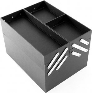 Apte DUŻY KUFEREK KOSMETYCZNY 30x27x24cm czarny połysk CA18A 7