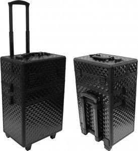 Apte MOBILNY KUFER KOSMETYCZNY Aluminiowy TROLLEY Duży 61x36cm czarny CA19A 2