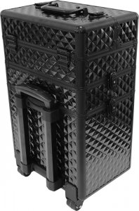 Apte MOBILNY KUFER KOSMETYCZNY Aluminiowy TROLLEY Duży 61x36cm czarny CA19A 4