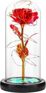 Apte WIECZNA RÓŻA w SZKLE Podświetlenie LED RGB złota AG776 3