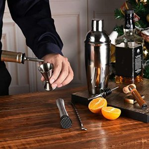 Apte ZESTAW BARMANA 6 elementów Shaker jJigger Miarka srebrny AG818 7