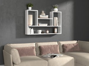 Topeshop REGAŁ WISZĄCY ŚCIENNY PÓŁKI BILBAO 4P BIEL MAT 2