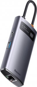 HUB USB Baseus 1x RJ-45 1x USB-C  + 3x USB-A 3.0 (WKWG070113) 12