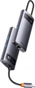 HUB USB Baseus 1x RJ-45 1x USB-C  + 3x USB-A 3.0 (WKWG070113) 4