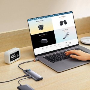 HUB USB Baseus 1x RJ-45 1x USB-C  + 3x USB-A 3.0 (WKWG070113) 7