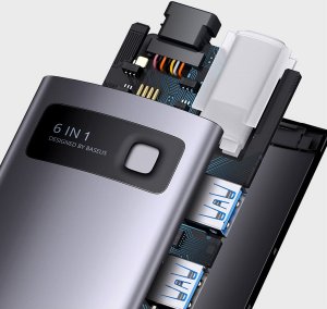 HUB USB Baseus 1x SD 1x microSD  + 4x USB-A 3.0 (WKWG030213) 9