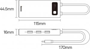 HUB USB Baseus 1x USB-C  + 4x USB-A 3.0 (WKWG070013) 3