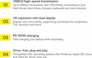 Stacja/replikator Baseus Metal Gleam USB-C (WKWG040013) 29