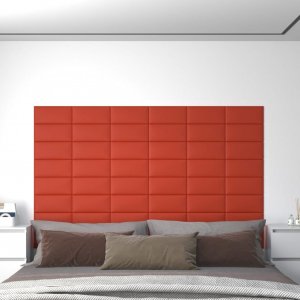vidaXL vidaXL Panele ścienne, 12 szt., czerwone, 30x15 cm, sztuczna skóra 1