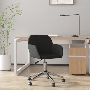 Krzesło biurowe vidaXL vidaXL Obrotowe krzesło biurowe, czarne, tapicerowane tkaniną 1