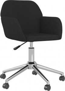 Krzesło biurowe vidaXL vidaXL Obrotowe krzesło biurowe, czarne, tapicerowane tkaniną 2