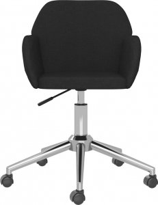 Krzesło biurowe vidaXL vidaXL Obrotowe krzesło biurowe, czarne, tapicerowane tkaniną 3