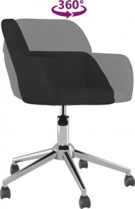 Krzesło biurowe vidaXL vidaXL Obrotowe krzesło biurowe, czarne, tapicerowane tkaniną 6