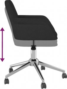 Krzesło biurowe vidaXL vidaXL Obrotowe krzesło biurowe, czarne, tapicerowane tkaniną 7