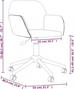 Krzesło biurowe vidaXL vidaXL Obrotowe krzesło biurowe, czarne, tapicerowane tkaniną 9