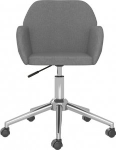 Krzesło biurowe vidaXL vidaXL Obrotowe krzesło biurowe, jasnoszare, tapicerowane tkaniną 3