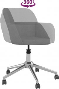 Krzesło biurowe vidaXL vidaXL Obrotowe krzesło biurowe, jasnoszare, tapicerowane tkaniną 7