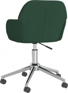 Krzesło biurowe vidaXL vidaXL Obrotowe krzesło biurowe, ciemnozielone, tapicerowane tkaniną 5
