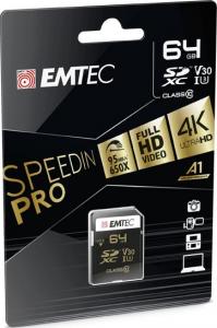 Karta Emtec Speedin Pro SDXC 64 GB Class 10 UHS-I/U3 V30 (ECMSD64GXC10SP) 2