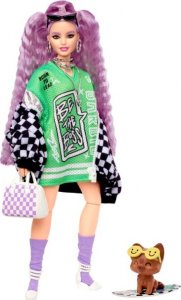 Lalka Barbie Mattel Barbie Extra Lalka Kurtka szachownica/Jasnoróżowe włosy HHN10 1