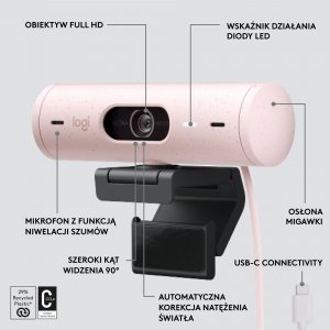 Kamera internetowa Logitech Brio 500 Rose (960-001421) 6