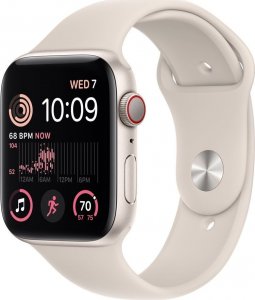Smartwatch Apple Watch SE 2022 GPS + Cellular 44mm Starlight Alu Sport Beżowy  (MNPT3WB/A) 1
