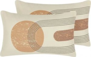 Beliani Lumarko 2 poduszki dekoracyjne geometryczny wzór 30 x 50 cm wielokolorowe NASTURTIUM! 1