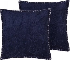 Beliani Lumarko 2 poduszki dekoracyjne tłoczone 45 x 45 cm niebieskie MELUR! 1
